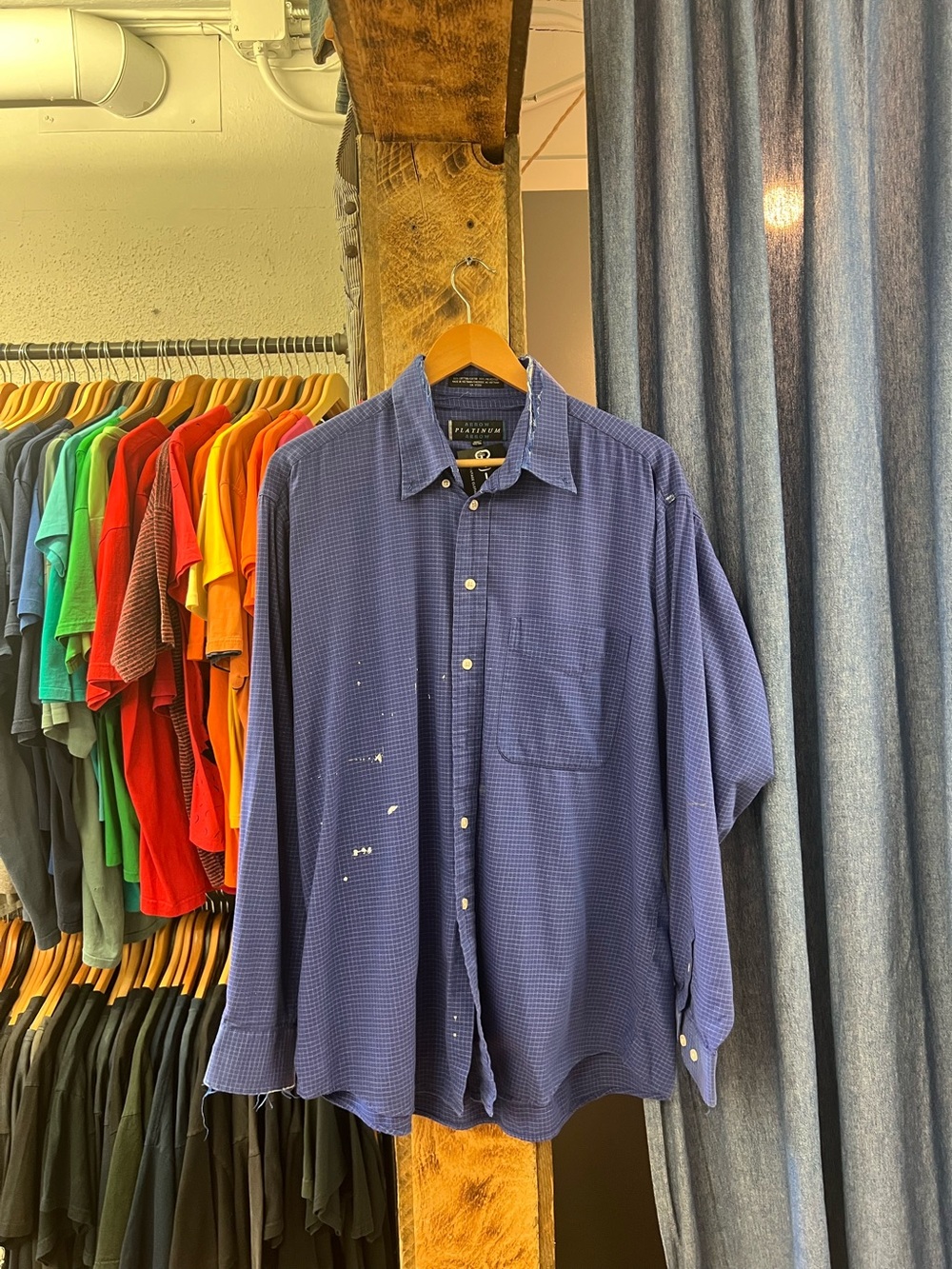 Vintage Navy Blue Button Up Shirt